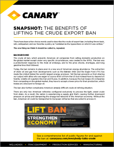 The Benefits of Lifting the Crude Export Ban